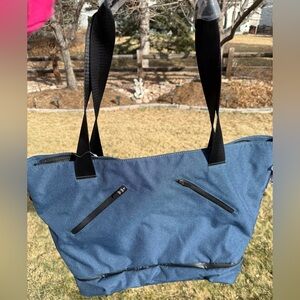 Fabletics The Core Tote, Bottom Drop ,Removable Strap, Navy Blue Unisex NWT